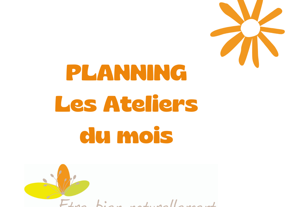 Planning ateliers Mai